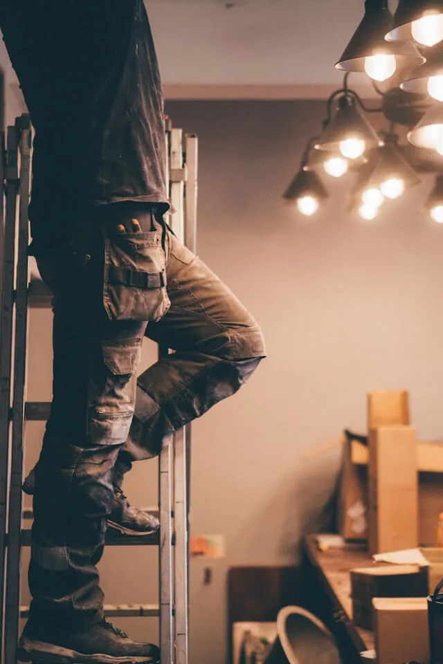 A tradesperson on the job