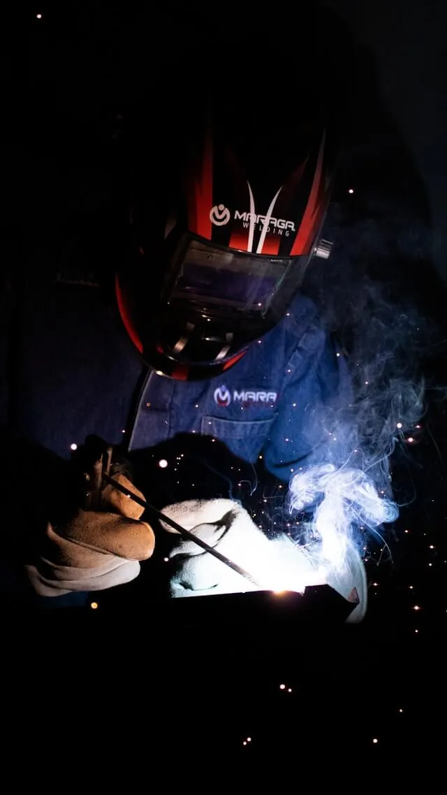 A welder at work